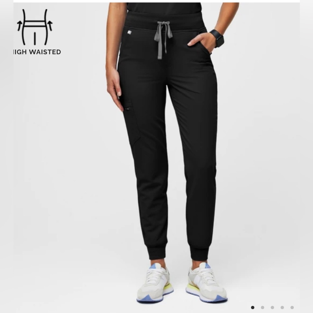FIGS High Waisted Black Jogger Pants